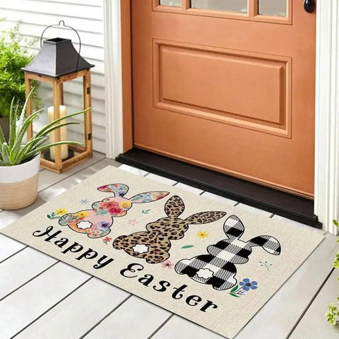 Easter Eggs Rabbit Home Bathroom Mat Anti-slip Absorbe Kitchen Living Room Carpet Entrance Floor Rug Home Decor Easter Decor