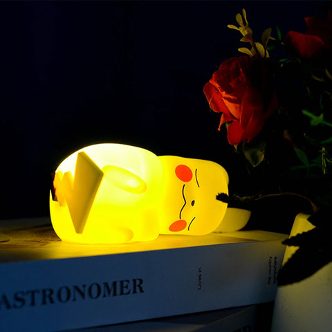 New Pokemon Pikachu Night Light Cute Anime Soft Light Bedroom Bedside LED Light Room Decoration Kawaii Dute Desk Decoration