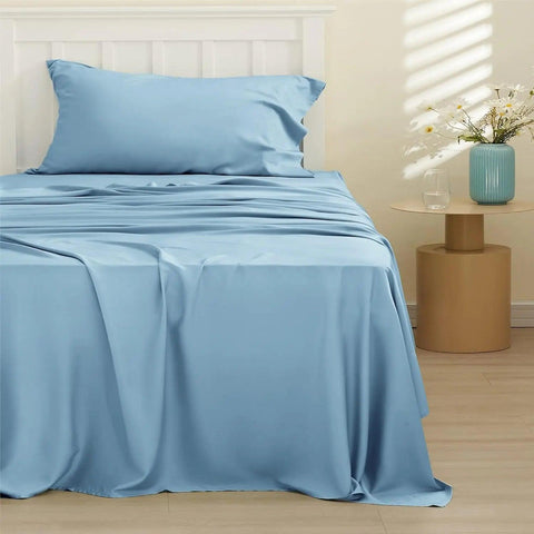 Cooling sheet set, Rayon Derived from Bamboo, Deep Pocket Up to 16", Breathable & Soft, Hotel Luxury Silky Bedding Sheet