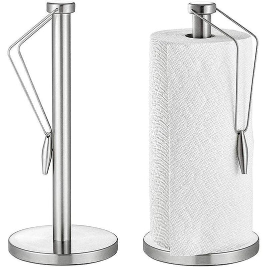 Countertop Black Paper Towel Holder Kitchen and Bathroom Paper Roll Holder No-Installation