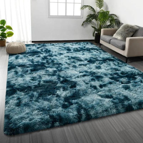 Large Shag Area Rugs, Tie-Dyed Plush Fuzzy Rugs for Living Room, Ultra Soft Fluffy Furry Rugs for Bedroom