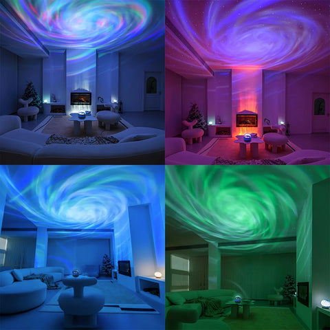 Starry Sky Galaxy Lamp Projector LED Night Light Remote Control Sound Active 5V USB Charging 7 Modes for Kids Room  Party Decor