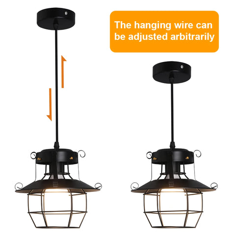 Retrol Iron Pendant Light Led Chandelier Cage Industrial Hanging Ceiling Lamp Kitchen Island Luminaire Fixture Dining Room Decor