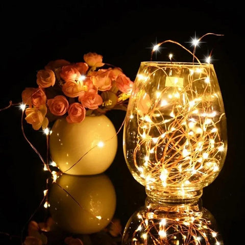 5M LED String Lights Waterproof Led Copper Wire Fairy Lights Battery Operated DIY Wedding Party Christmas Decoration Lights