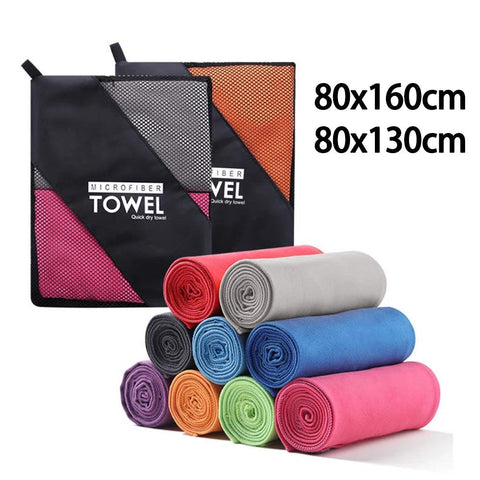 Microfiber Quick Dry Gym Towel Silver ION OdorFree Absorbent Fiber Fast Drying Workout Gear for Body Sweat Working Out