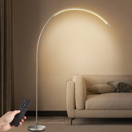 70.8" Modern LED Arc Floor Lamp for Living Room Standing Lamp with Remote Control 3 Color Temperature & Dimmable Brightness