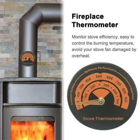 Wood Stove Blower Fan 5 Blades High Efficiency Fireplace Fan With Moon Star Shape Stand Quiet Working Thermodynamic Wood Burning