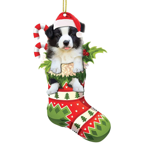 Christmas Tree Pendant Cute Stocking Dog Cat Animal Drop Ornament New Year Festive Party Supplies Room Decoration Xmas Gift