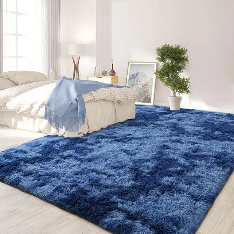 Feet Large Area Rugs, Tie-Dyed Light Grey Shaggy Rug Fluffy Throw Carpets, Ultra Soft Plush Modern Indoor Fuzzy Rugs