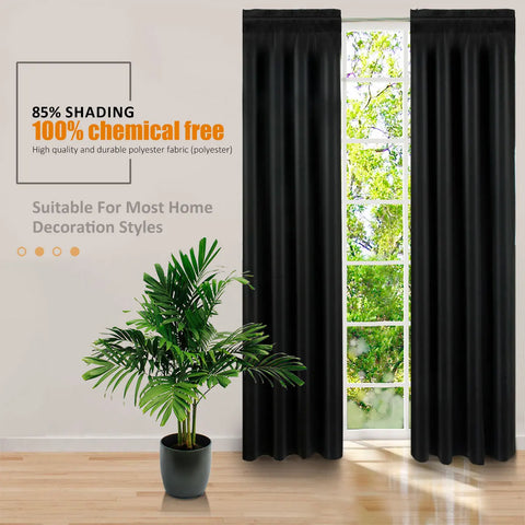 2Pcs Door Curtains Polyester Blackout Window Curtain Black Darkening Door Drapes Window Door Curtain French Door Curtain