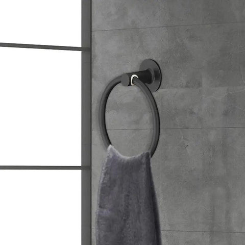 Bathroom Towel Holder Space Aluminum Wall Mount No Punching Easy Installation Round Towel Ring for Bathroom Kitchen