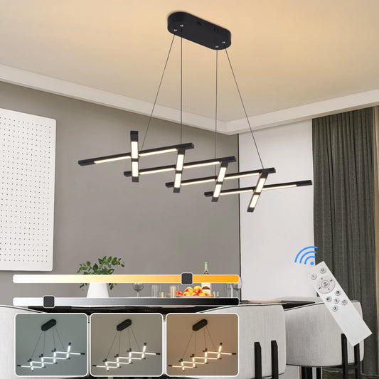 LED Chandelier Lamp Living Dining Room dimmable remote controlHanging Ceiling Light for Kitchen Island Dining Room Office 47inch