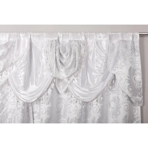 Jacquard Luxury Window 1 Panel Set Curtain with Attached Valance and Backing Bedroom