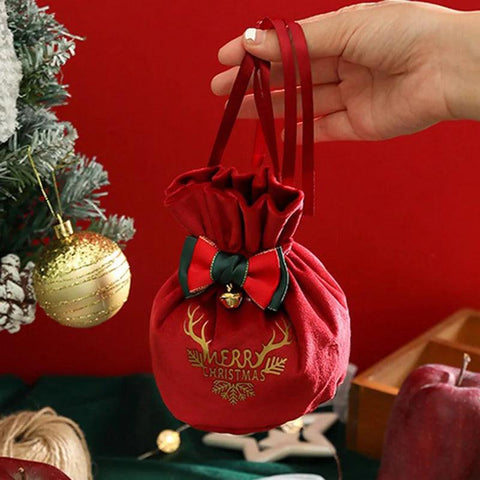 (1pcs) 15*17cm Christmas Apple Bag Christmas Handbag Party Supplies Holiday Set Gift New Year Decoration Packaging Apple Cute