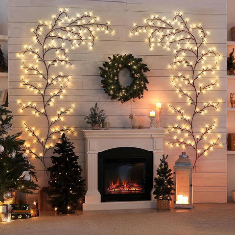 1PCS 96LED Tree and Vine Lamp USB/Solar Powered 8 Modes DIY Festive Tree Branch Lamp for Christmas Party Home Decorative Lights