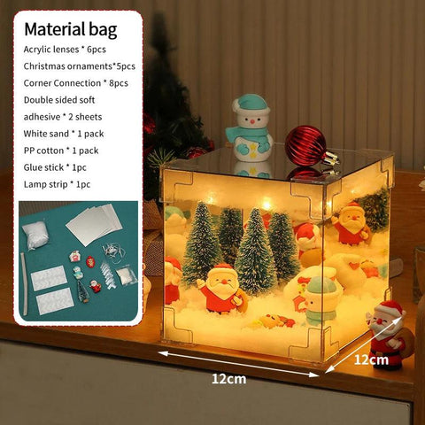 DIY Christmas Nightlight Material Pack LED Handmade Luminous Magic Cube Christmas Santa Claus Desktop Decorative Craft Gift