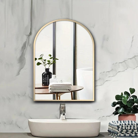 1pc Arched Bathroom Mirror, Vanity Mirror on the Wall, Hanging Mirror for Bedroom Home decoration, Bathroom Entryway Living Room