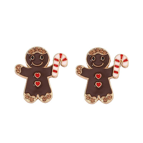 Sweet Christmas Gingerbread Man Earrings 2024 New Year Gifts