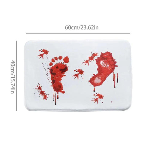 Halloween Blood Bathroom Carpet Quick Drying Footprints Halloween Decor Floor Rug With Anti-Slip Bottom Shower Mat Bloody