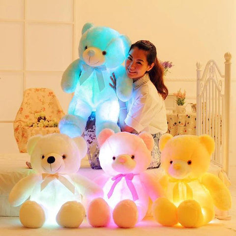 32-75CM Luminous Creative Light Up LED Teddy Bear Stuffed Animal Plush Toy Colorful Glowing Teddy Bear Christmas Gift for Kid