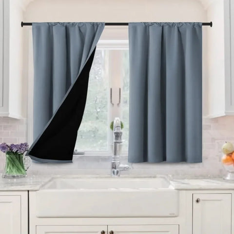 100% Blackout Curtains for Bedroom Thermal Insulated Blackout Curtains 84 Inches Long Rod Pocket Window Drapes