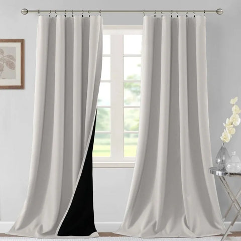 100% Blackout Curtains for Bedroom Thermal Insulated Blackout Curtains 84 Inches Long Rod Pocket Window Drapes