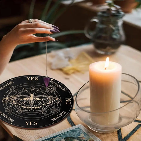 Pendulum Mat Wooden Witch Divination Board Ouija Board Game Fortune Telling Toys Spirit Board Witch Craft Altar Supplies