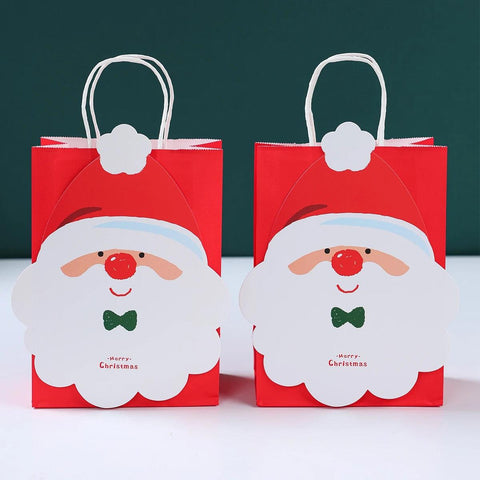 Christmas Santa Claus Snowflake Kraft Paper Handbag Marry Christmas Party Decor For Home 2024 Navidad Natal Noel New Year 2025