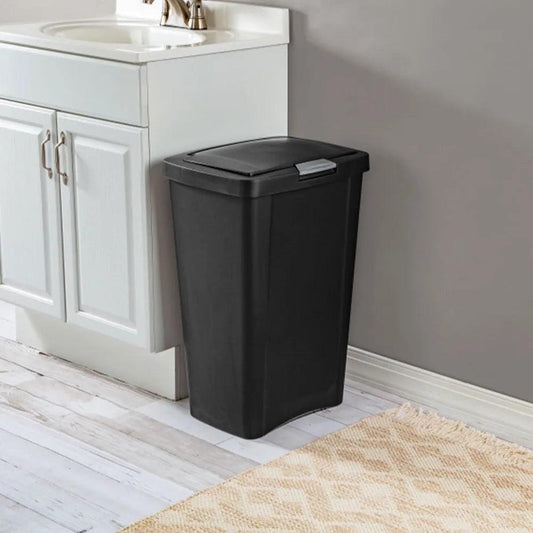 13 Gallon Wastebasket, Practical and Portable Trash Can with Titanium Latch