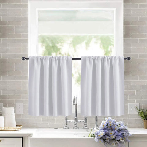 Solid Color High Precision Short Curtain Living Room Bedroom Kitchen Partition Curtain White 76*92cm Heavy Duty Shower Curtain