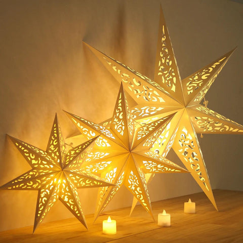 Hollow Star Hanging Pendants Ramadan Decoration 2024 for Home Navidad Natal Noel Gifts Christmas Ornaments New Year 2025