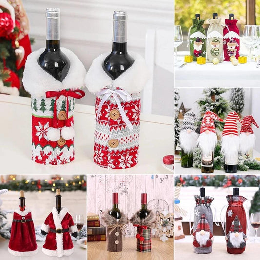 Christmas Wine Bottle Cover Merry Christmas Decoration For Home  Christmas Ornaments Decor Happy New Year 2025 Navid Noel