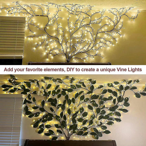 1PCS 96LED Tree and Vine Lamp USB/Solar Powered 8 Modes DIY Festive Tree Branch Lamp for Christmas Party Home Decorative Lights