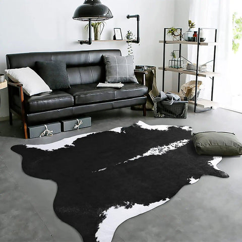 NOAHAS Cow Rug Cowhide Carpet Cow Print Rug for Bedroom Living Room Cute Animal Printed Carpet Faux Cowhide Rugs for Home Decor