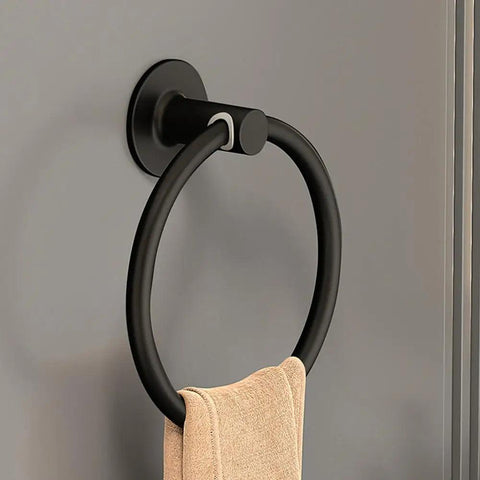 Bathroom Towel Holder Space Aluminum Wall Mount No Punching Easy Installation Round Towel Ring for Bathroom Kitchen