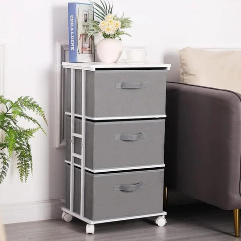 Dresser Storage with 3 Drawers, Fabric Dresser Tower, Vertical Storage Unit for Bedroom, Closet, Office