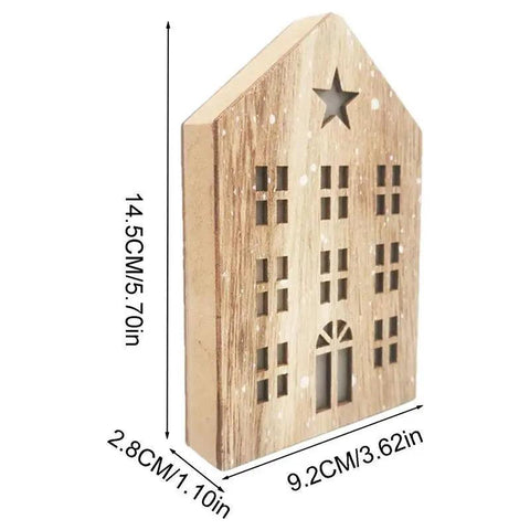 Christmas Wooden House Decor Christmas Led Light Wooden House Decor Christmas Party Supplies Indoor Home Decor Decorative House