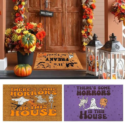 Halloween Door Mat | Pumpkin Ghost Door Mat | 24x16 Inch Non-Slip Door Mat Outdoor Door Rugs for Front Door Decor