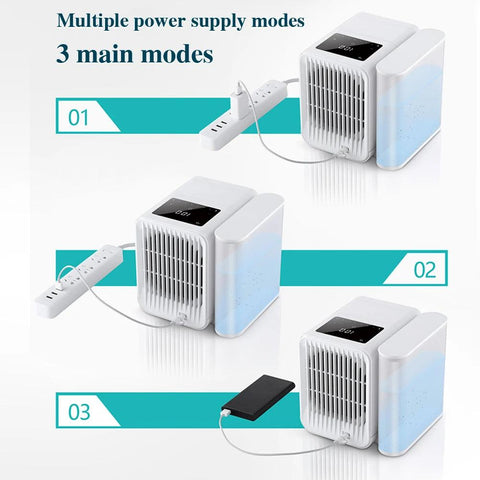 1000ML Portable Air Conditioner Fan Wet Curtain Evaporative Air Cooler USB Mini Water Cooling Fan Home Office Humidifier Purify