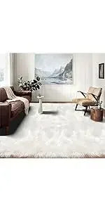 Latepis Area S 10x14 Living Room Rug Washable Grey Faux Sheepskin Fur Rug Fluffy Rug For