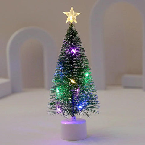 LED Colorful Luminous Christmas Tree DIY Christmas Gift Christmas Tree Night Light Tabletop Crafting Christmas Winter Snow Decor