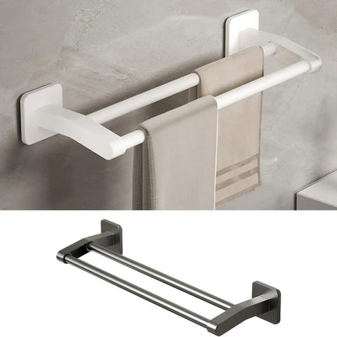 Black space aluminum Bathroom Double Towel Shelf Rack Holder Bath Towel Hanger Bar Towel Rail Bathroom Accessories