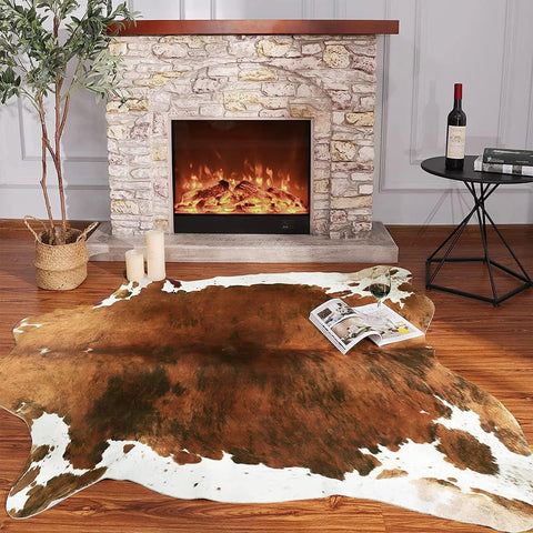 American Style Cowhide Carpet Cow Print Rug for Bedroom Living Room Cute Animal Printed Carpet Faux Cowhide Rugs for Home Decor