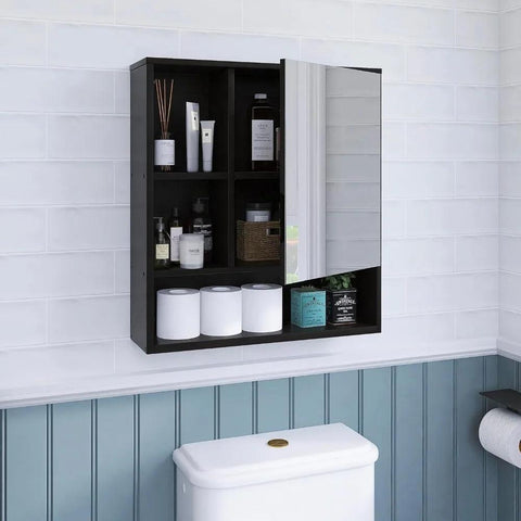 Bathroom Mirror Cabinet Wall Mounted,Wall Hanging Over Toilet Storage Cabinet with Mirror Door Adjustable Bath mirror cabinet