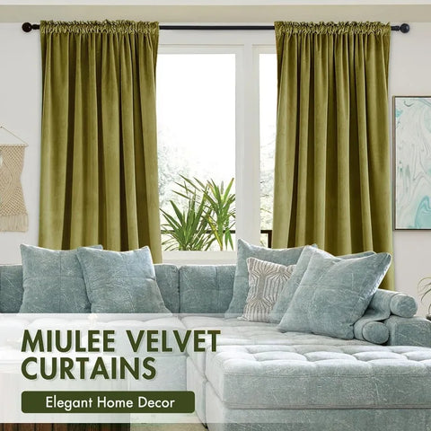 Curtains Thermal Insulated Blackout Curtain Drapes for Bedroom Living Room Darkening  Long Curtains Panels Rod Pocket Set of 2