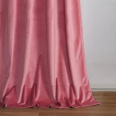 Velvet Curtains 2 Panels Set, Block Light Thermal Insulated Velour Rod Pocket Drapes for Bedroom and Living Room