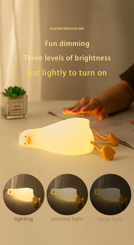 New Adorable and cute rechargeable silicone duck-shaped night light for kids' bedtime - Perfect soft lamp - Lovely portable deco