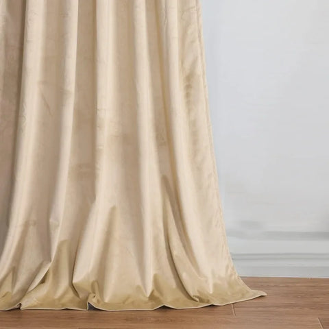 Velvet Curtains 2 Panels Set, Block Light Thermal Insulated Velour Rod Pocket Drapes for Bedroom and Living Room