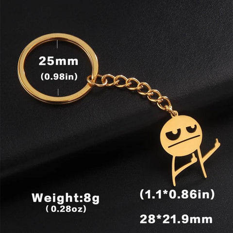 Teamer Funny Middle Finger Stickman Keychain 2024 Cute Trend School Bag Car Key Pendant Couple New Trinket Gift Keyring