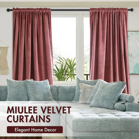 Curtains Thermal Insulated Blackout Curtain Drapes for Bedroom Living Room Darkening  Long Curtains Panels Rod Pocket Set of 2